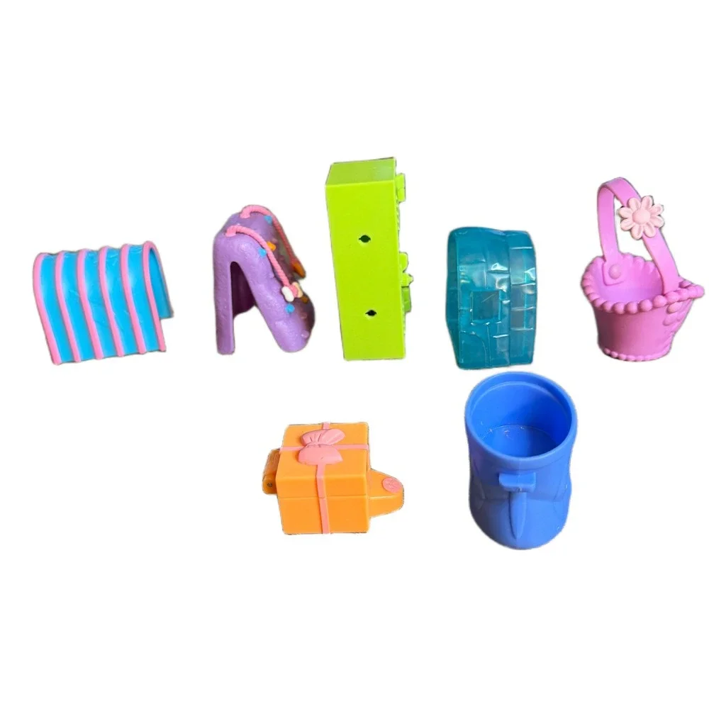 Littlest Pet Shop LPS Accessory Lot Green Locker Climbing Wall Basket 7pc Set